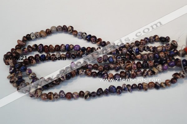 CDI390 15.5 inches 6*9mm nugget dyed imperial jasper beads