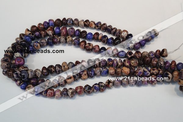 CDI391 15.5 inches 8*12mm nugget dyed imperial jasper beads