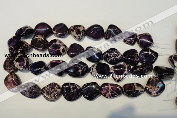 CDI394 15.5 inches 20*25mm nugget dyed imperial jasper beads