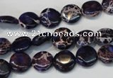 CDI397 15.5 inches 10mm flat round dyed imperial jasper beads