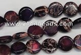 CDI405 15.5 inches 10mm flat round dyed imperial jasper beads