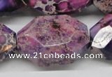 CDI41 16 inches 25*35mm faceted nuggets dyed imperial jasper beads