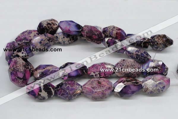 CDI41 16 inches 25*35mm faceted nuggets dyed imperial jasper beads