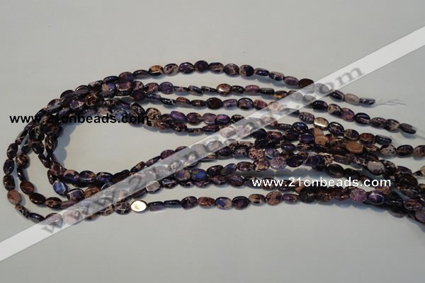 CDI414 15.5 inches 6*8mm oval dyed imperial jasper beads