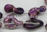 CDI42 16 inches 15*24mm petal shaped dyed imperial jasper beads
