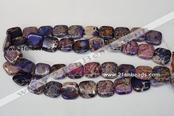 CDI428 15.5 inches 20*20mm square dyed imperial jasper beads