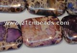 CDI440 15.5 inches 20*30mm rectangle dyed imperial jasper beads