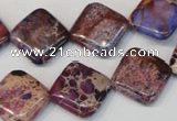 CDI445 15.5 inches 16*16mm diamond dyed imperial jasper beads