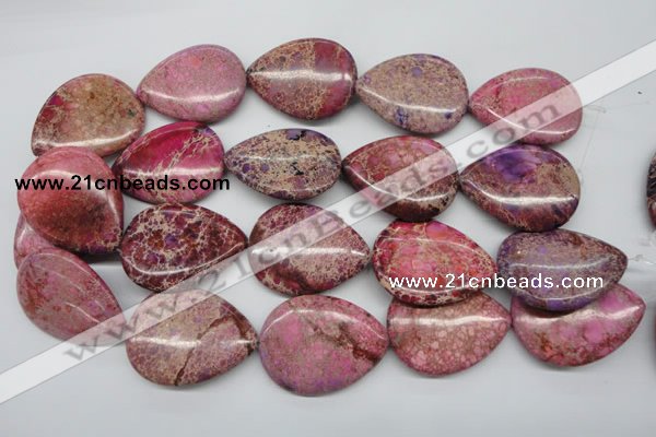 CDI480 15.5 inches 30*40mm flat teardrop dyed imperial jasper beads