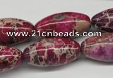 CDI484 15.5 inches 15*30mm rice dyed imperial jasper beads