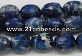 CDI49 16 inches 12*15mm faceted egg-shaped dyed imperial jasper beads