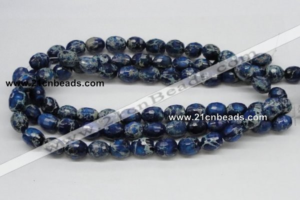 CDI49 16 inches 12*15mm faceted egg-shaped dyed imperial jasper beads