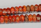 CDI501 15.5 inches 6*10mm rondelle dyed imperial jasper beads