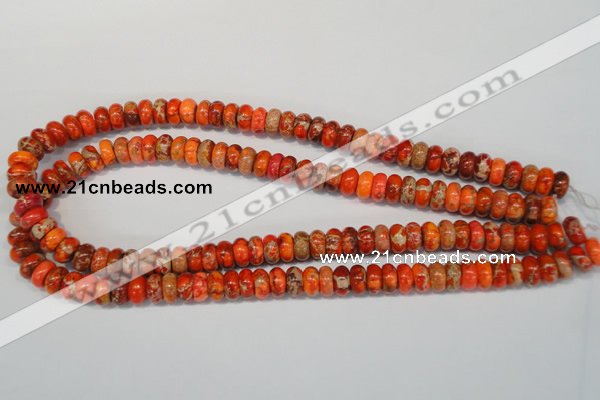 CDI501 15.5 inches 6*10mm rondelle dyed imperial jasper beads