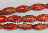 CDI512 15.5 inches 8*16mm rice dyed imperial jasper beads