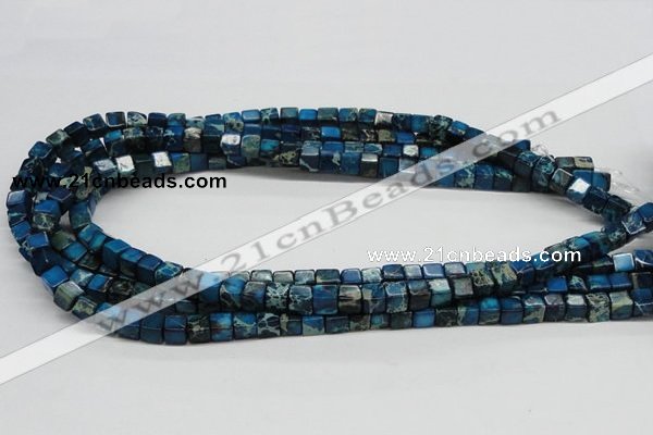 CDI52 16 inches 6*6mm cube dyed imperial jasper beads wholesale