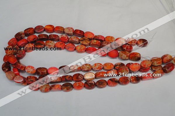 CDI528 15.5 inches 10*14mm oval dyed imperial jasper beads