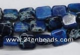 CDI54 16 inches 10*10mm square dyed imperial jasper beads wholesale