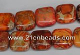 CDI540 15.5 inches 14*14mm square dyed imperial jasper beads