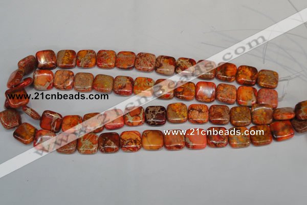 CDI540 15.5 inches 14*14mm square dyed imperial jasper beads