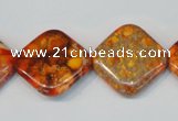 CDI547 15.5 inches 20*20mm diamond dyed imperial jasper beads