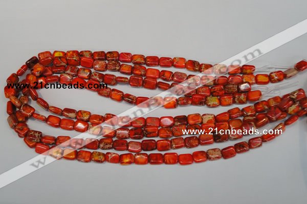 CDI551 15.5 inches 8*10mm rectangle dyed imperial jasper beads