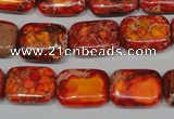 CDI553 15.5 inches 12*16mm rectangle dyed imperial jasper beads