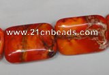 CDI556 15.5 inches 18*25mm rectangle dyed imperial jasper beads