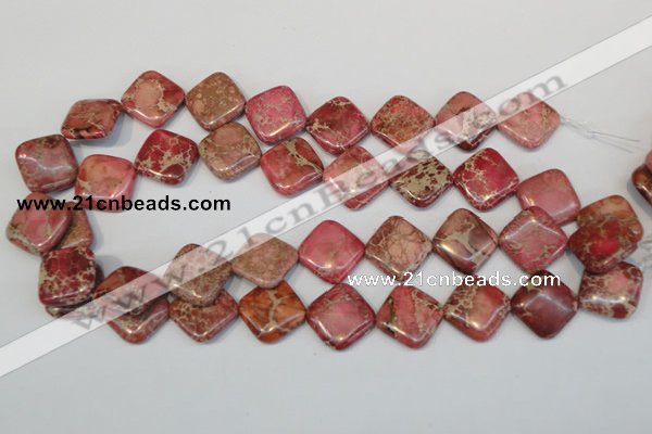 CDI570 15.5 inches 18*18mm diamond dyed imperial jasper beads