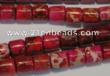 CDI595 15.5 inches 8*8mm tube dyed imperial jasper beads