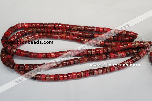 CDI596 15.5 inches 4*8mm tube dyed imperial jasper beads