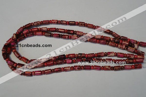 CDI597 15.5 inches 3*6mm rondelle 6*9mm tube dyed imperial jasper beads