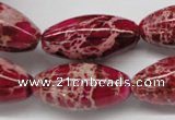 CDI609 15.5 inches 15*30mm rice dyed imperial jasper beads