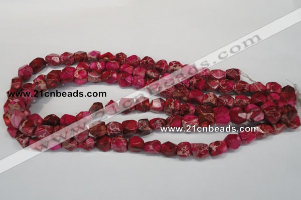 CDI612 15.5 inches 8*10mm faceted nugget dyed imperial jasper beads