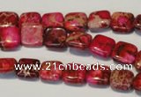 CDI620 15.5 inches 10*10mm square dyed imperial jasper beads