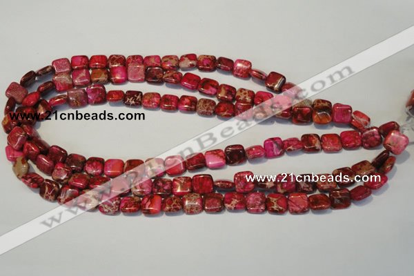 CDI620 15.5 inches 10*10mm square dyed imperial jasper beads