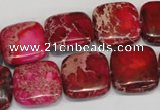 CDI623 15.5 inches 16*16mm square dyed imperial jasper beads