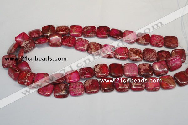 CDI623 15.5 inches 16*16mm square dyed imperial jasper beads