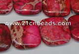 CDI625 15.5 inches 20*20mm square dyed imperial jasper beads