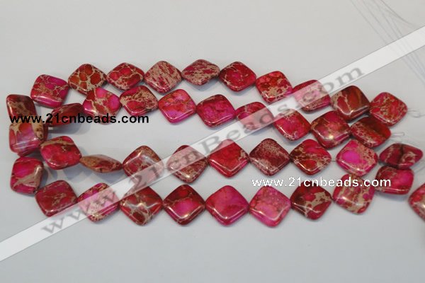 CDI638 15.5 inches 18*18mm diamond dyed imperial jasper beads