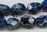 CDI64 16 inches 15*20mm faceted nuggets dyed imperial jasper beads