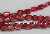 CDI641 15.5 inches 6*8mm oval dyed imperial jasper beads