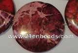 CDI660 15.5 inches 35mm flat round dyed imperial jasper beads