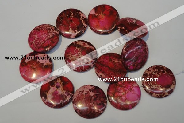 CDI660 15.5 inches 35mm flat round dyed imperial jasper beads