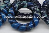 CDI67 16 inches 40mm donut shaped dyed imperial jasper beads