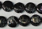 CDI688 15.5 inches 15mm flat round dyed imperial jasper beads