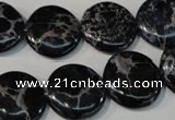 CDI689 15.5 inches 18mm flat round dyed imperial jasper beads