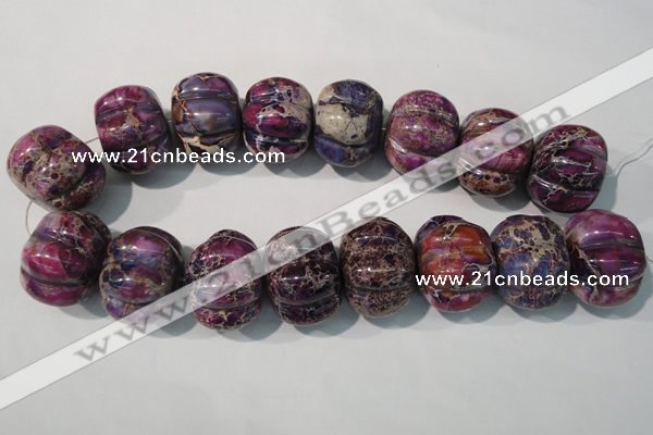 CDI702 15.5 inches 26*32mm pumpkin dyed imperial jasper beads