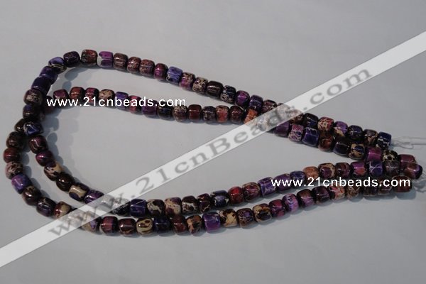 CDI705 15.5 inches 6*8mm nuggets dyed imperial jasper beads