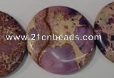 CDI708 15.5 inches 35mm flat round dyed imperial jasper beads